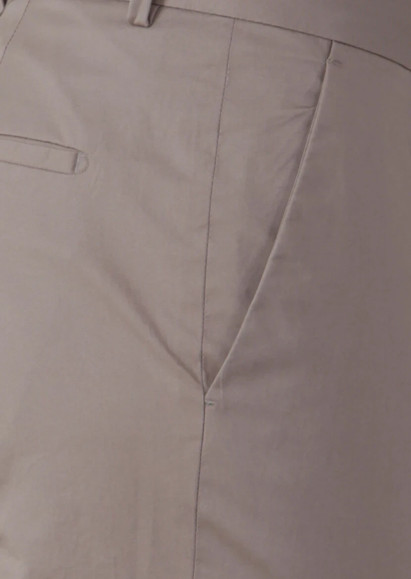 Sandy Material Modern Fit Classical Cotton Blended Trousers - 3