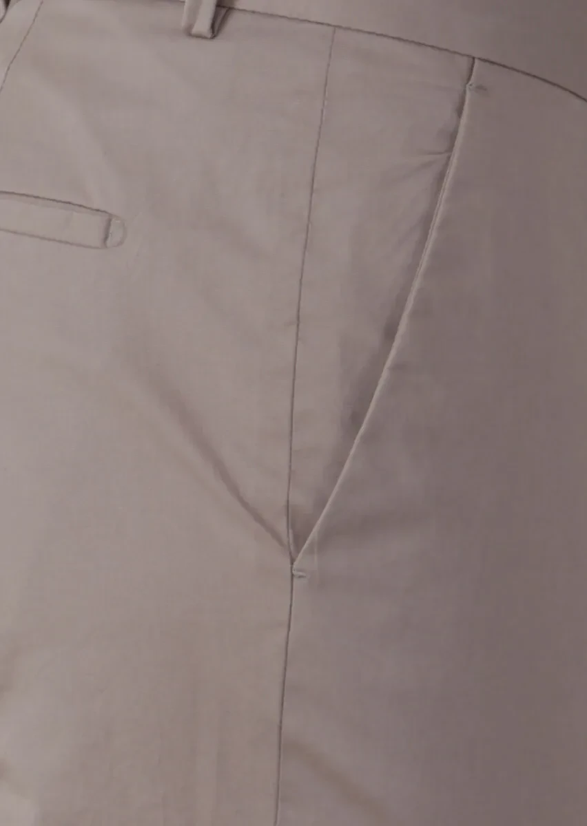 Sandy Material Modern Fit Classical Cotton Blended Trousers - 3