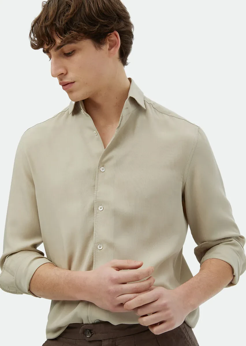 Sandy Plain Regular Fit Weaving Casual Shirt - 3