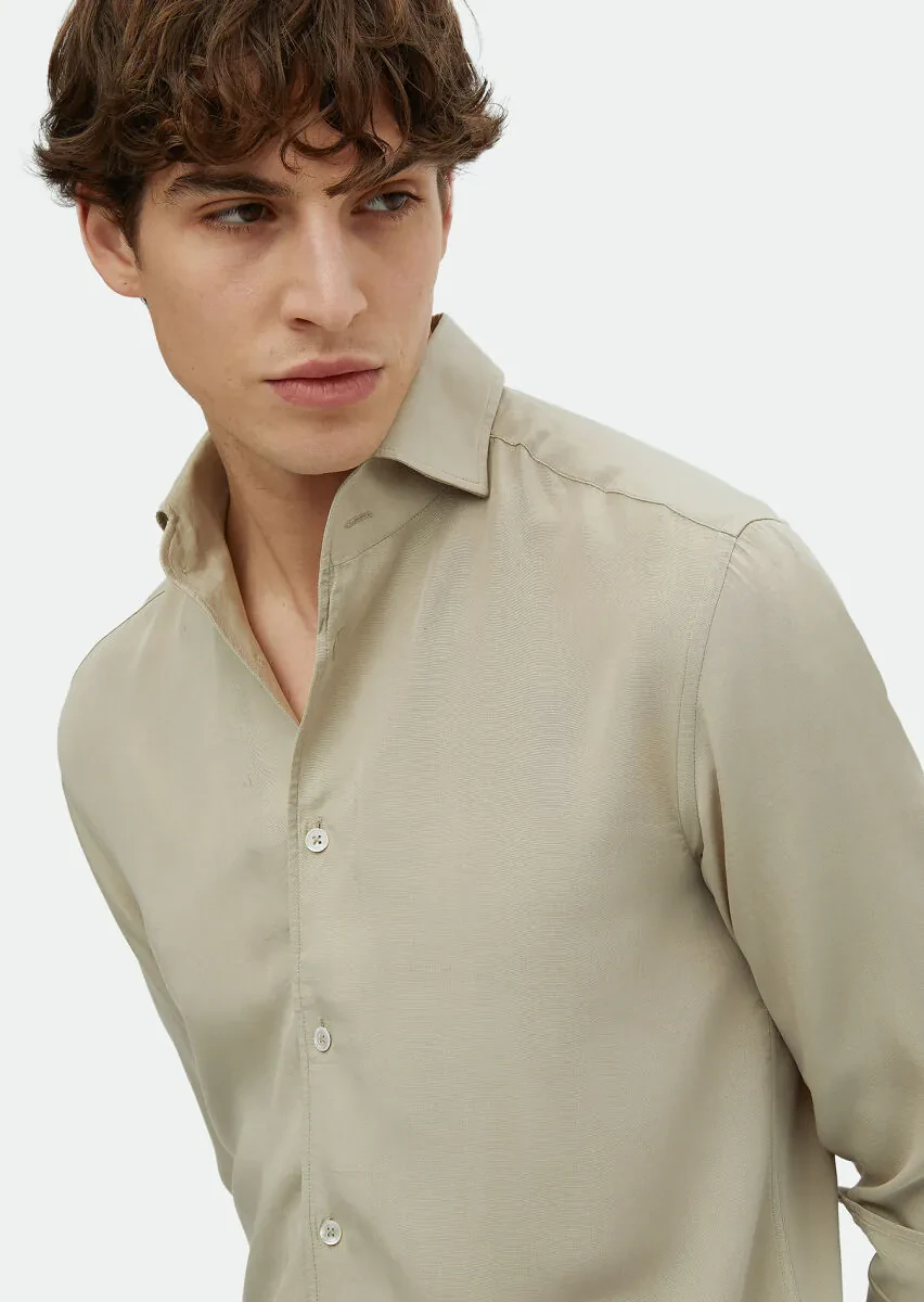 Sandy Plain Regular Fit Weaving Casual Shirt - 4