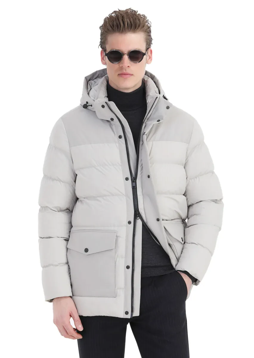 Sandy Regular Fit Casual Weaving Removable Hood Coat - 4