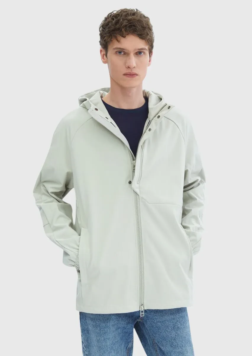 Sandy Regular Fit Hooded Denim Weaving Coat - 5