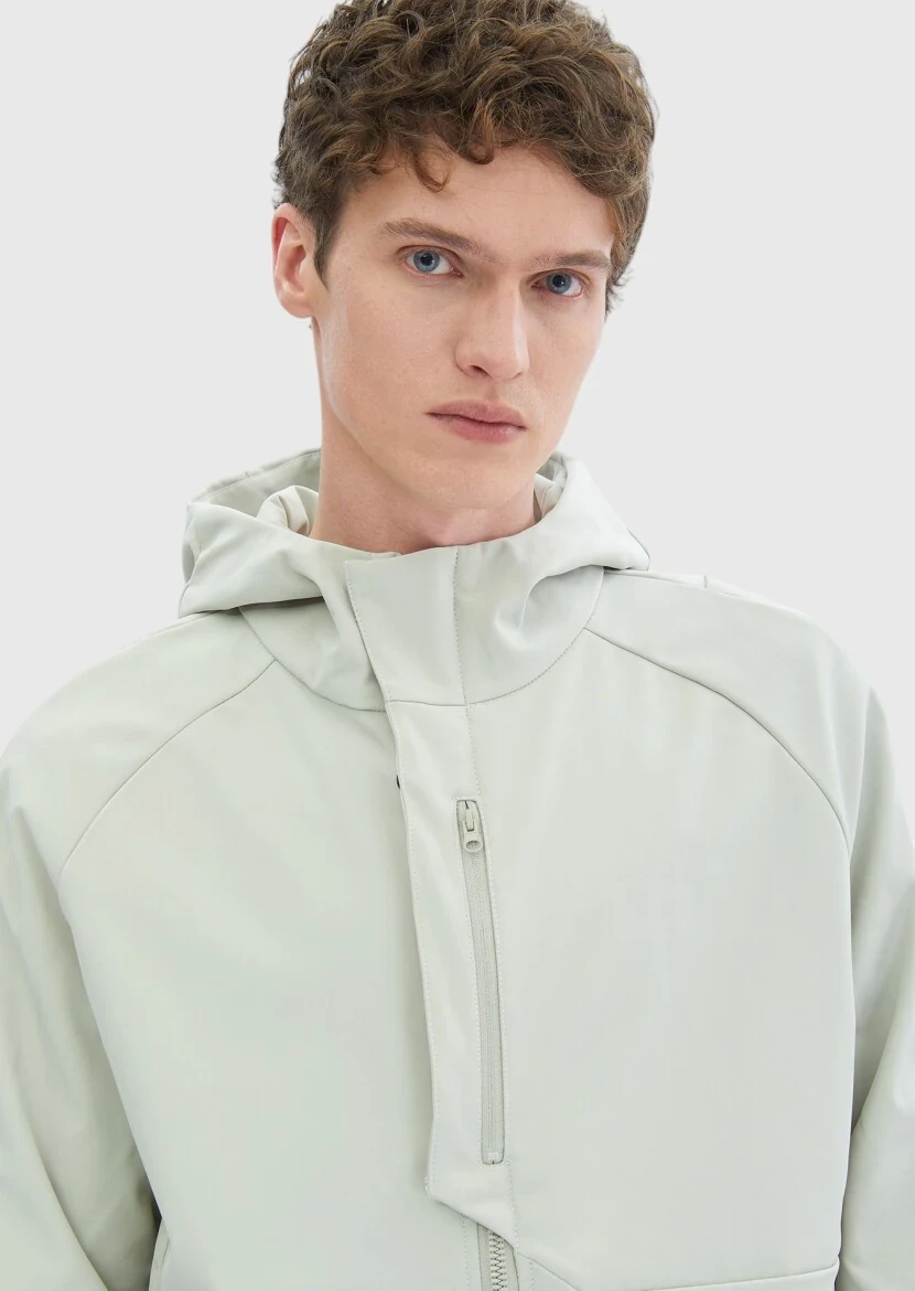 Sandy Regular Fit Hooded Denim Weaving Coat - 6