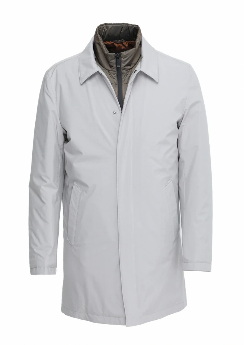 Sandy Regular Fit Shirt Collar Casual Weaving Rain Coat - 6