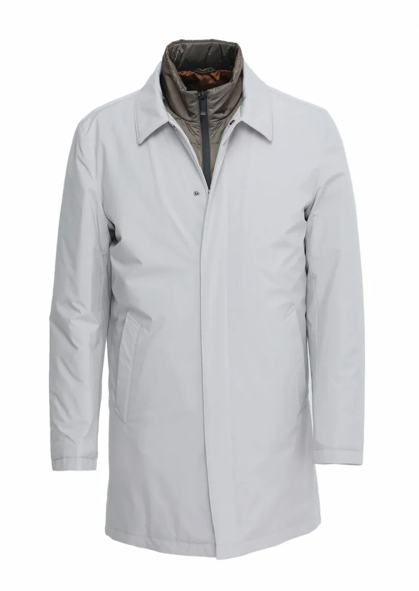 Sandy Regular Fit Shirt Collar Casual Weaving Rain Coat - 6