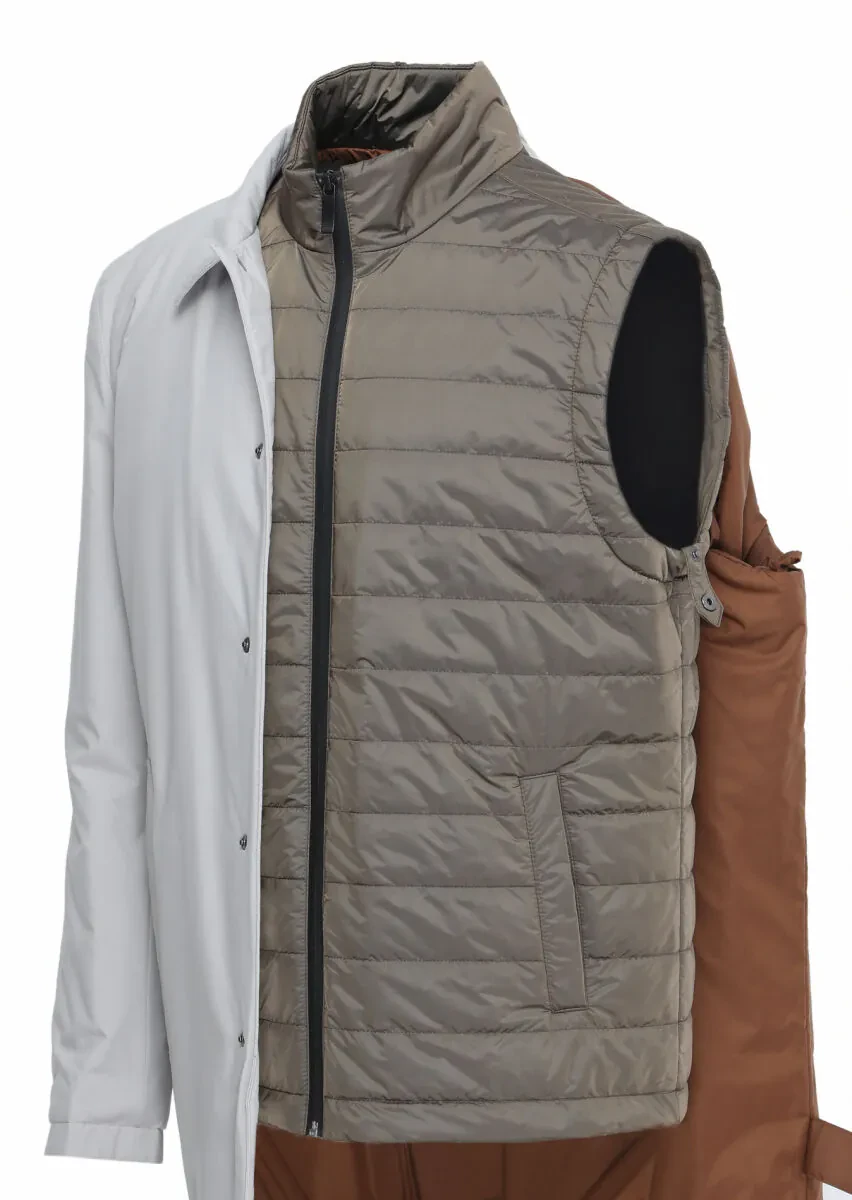 Sandy Regular Fit Shirt Collar Casual Weaving Rain Coat - 7