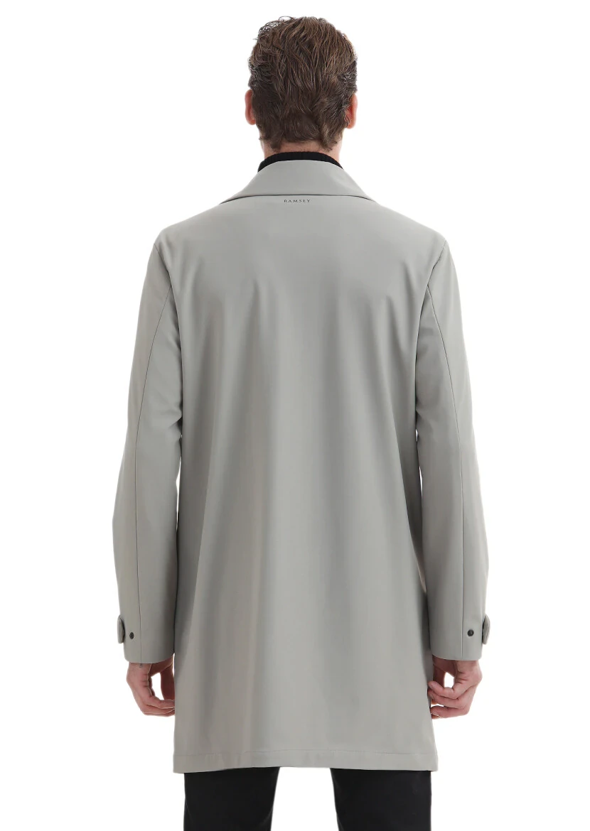 Sandy Regular Fit Shirt Collar Casual Weaving Rain Coat - 9