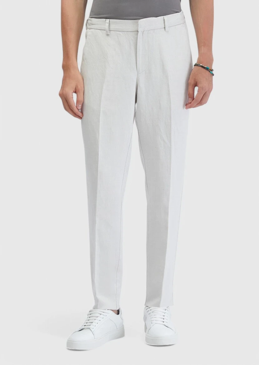 Sandy Weaving Jogging Fit Casual Linen Blended Trousers - RAMSEY