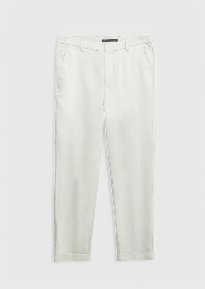 Sandy Weaving Jogging Fit Casual Linen Blended Trousers - 5