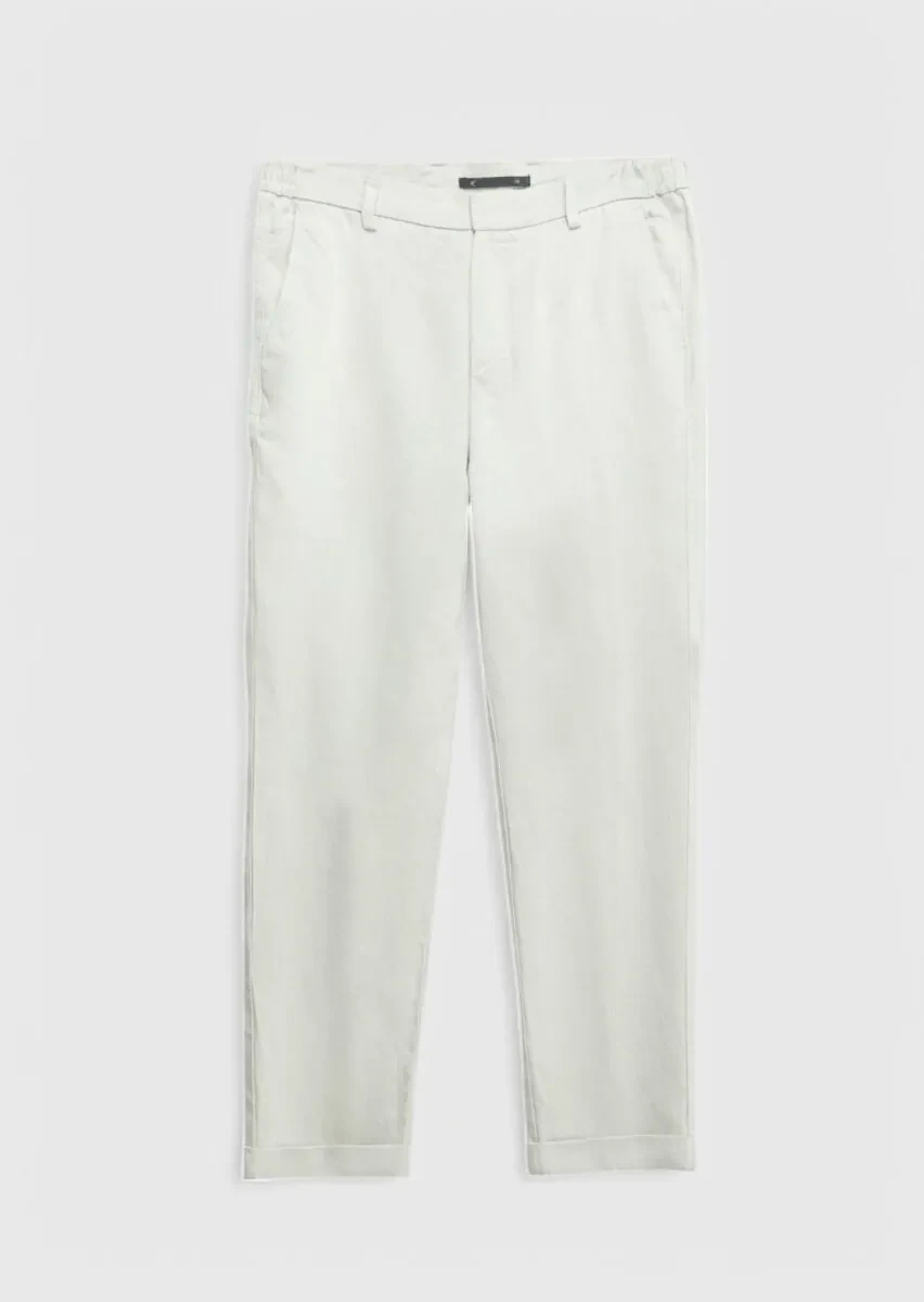 Sandy Weaving Jogging Fit Casual Linen Blended Trousers - 5