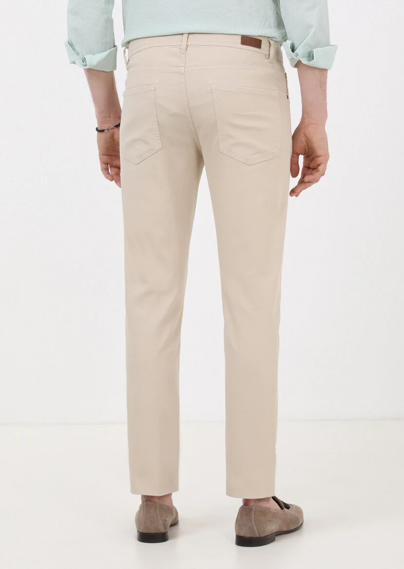 Sandy Weaving Slim Fit Casual Cotton Blended Trousers - 4