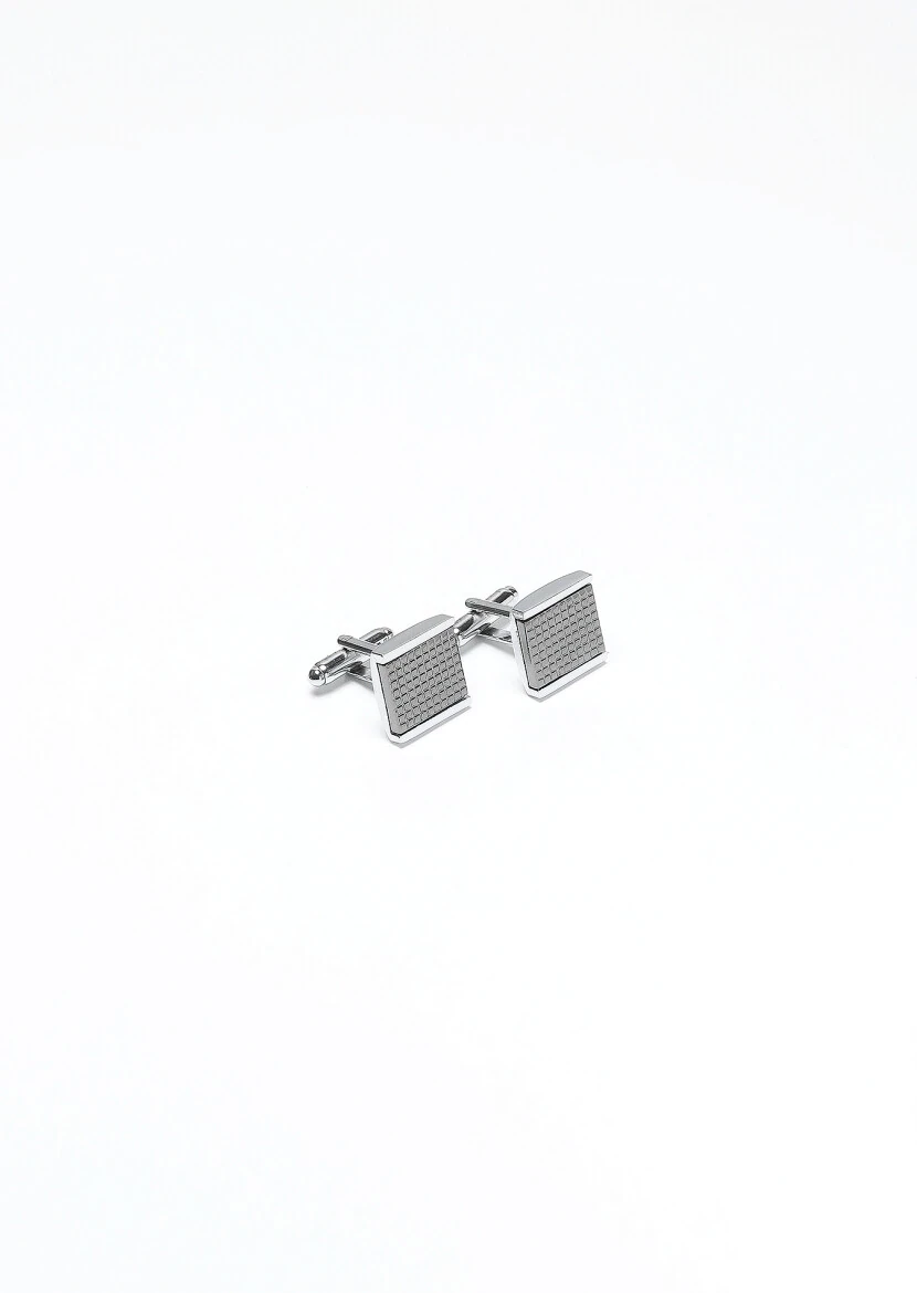 Silver Brass Cuff Link - 1