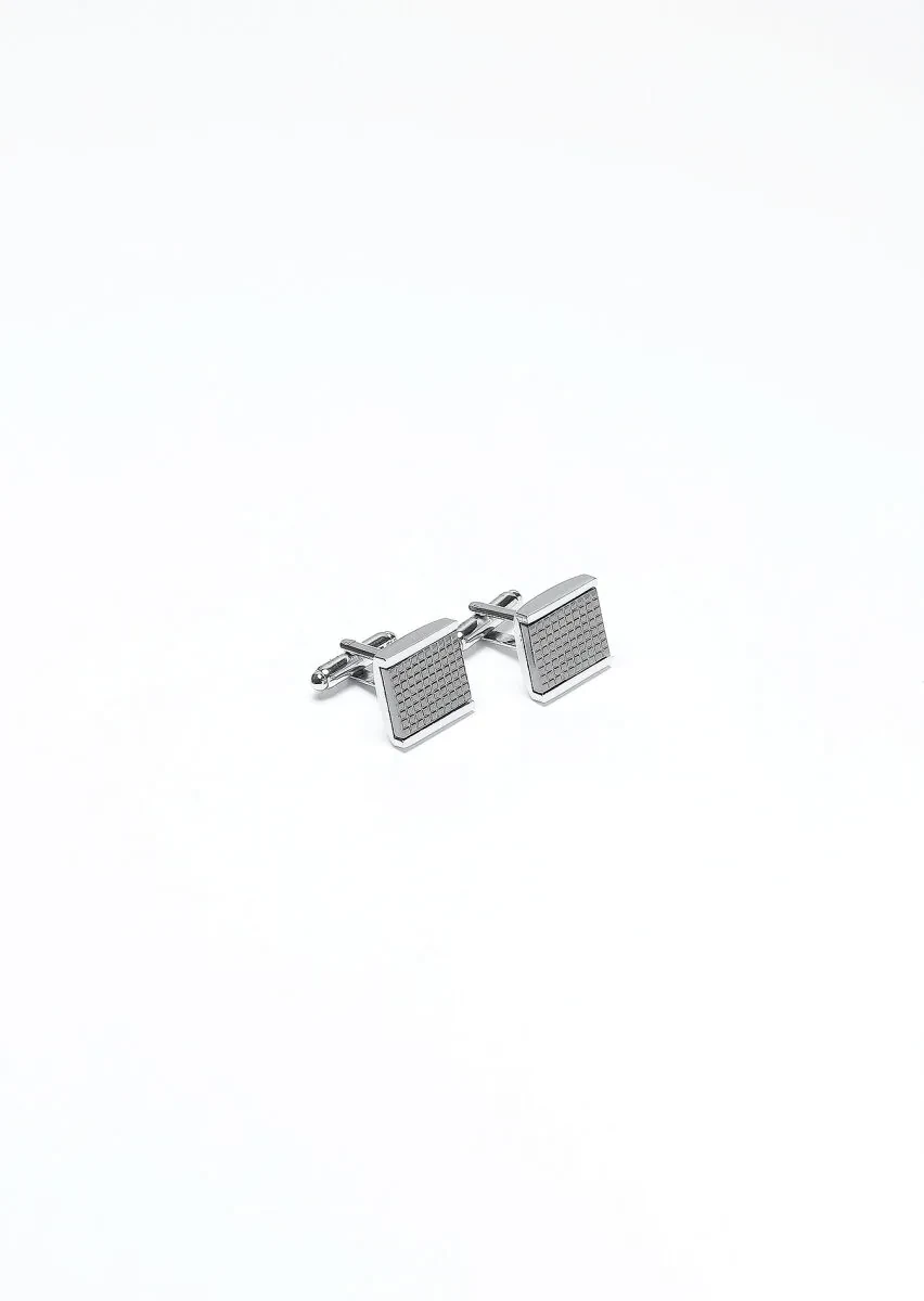 Silver Brass Cuff Link - 1