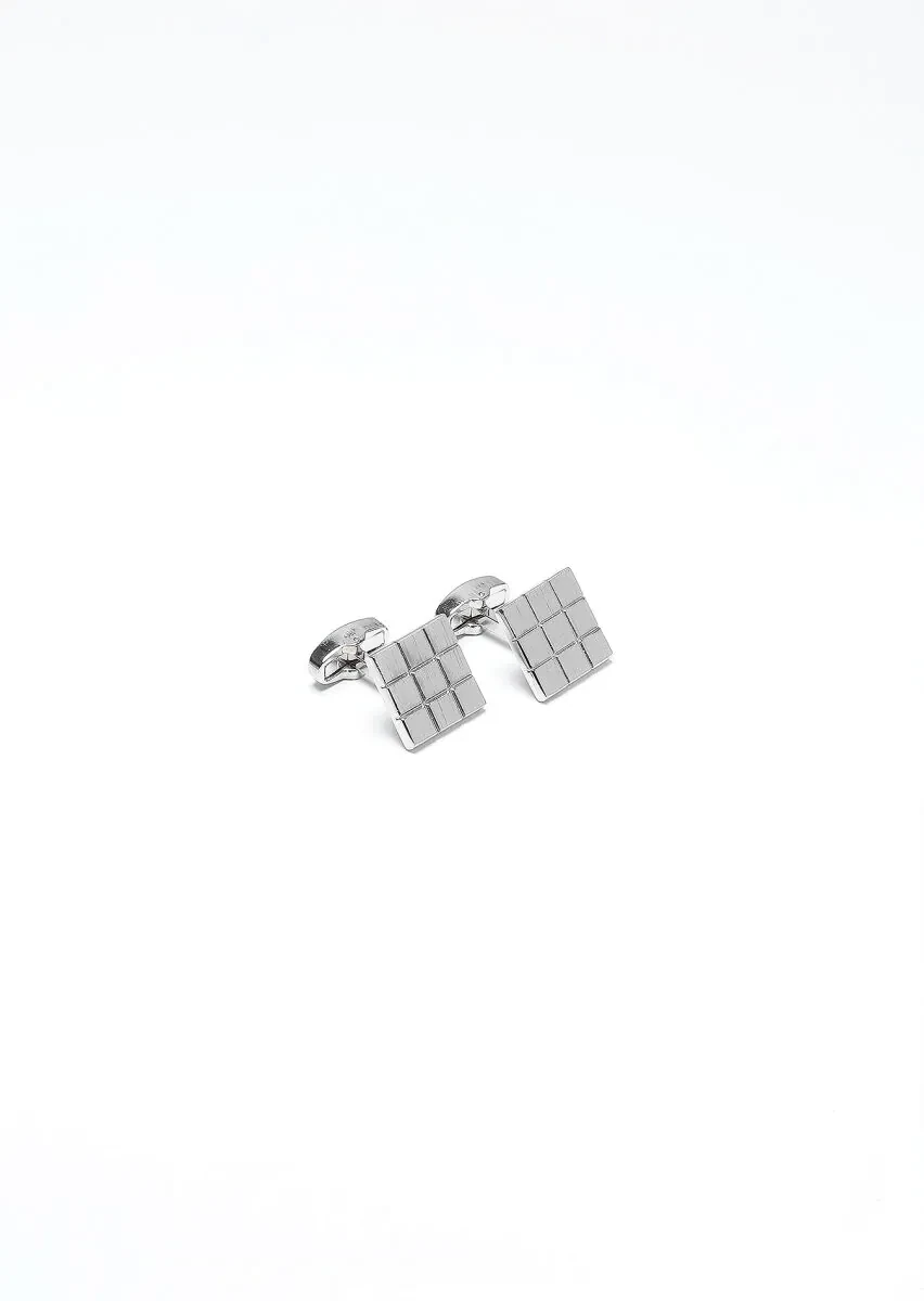 Silver Brass Cuff Link - 1