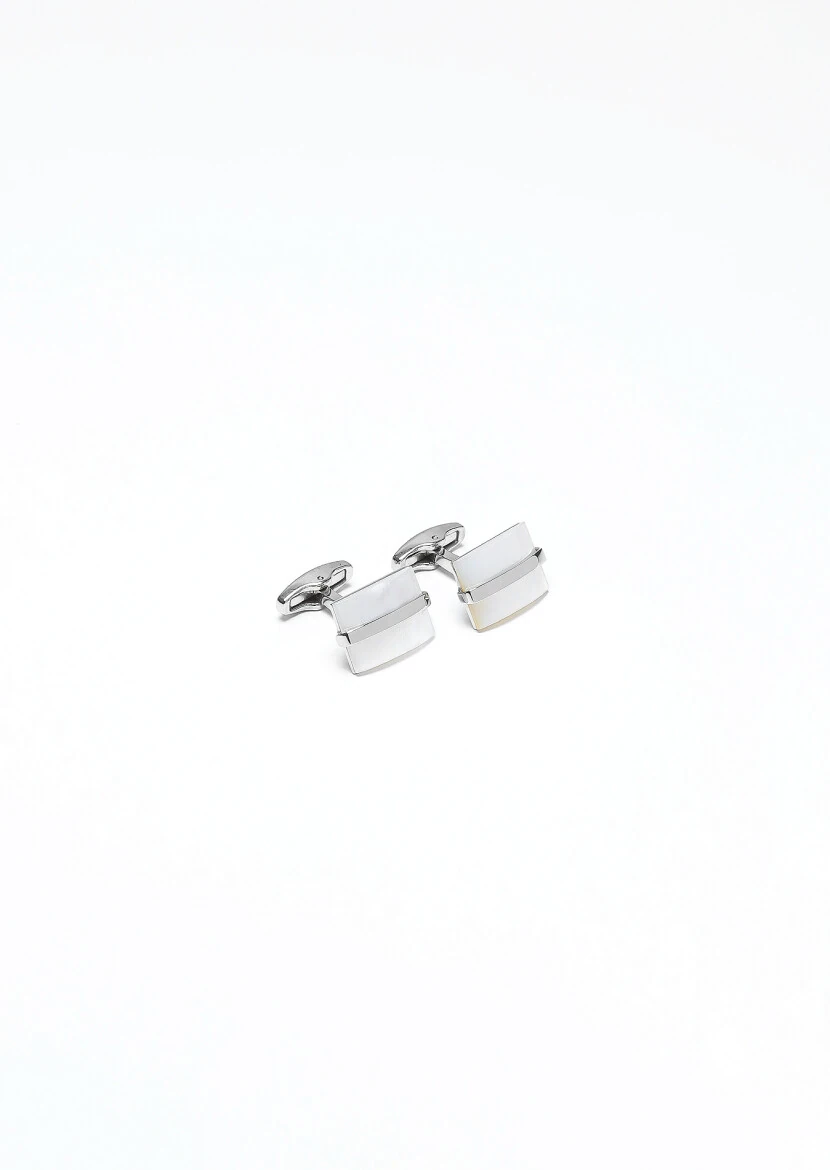 Silver Brass Cuff Link - 1