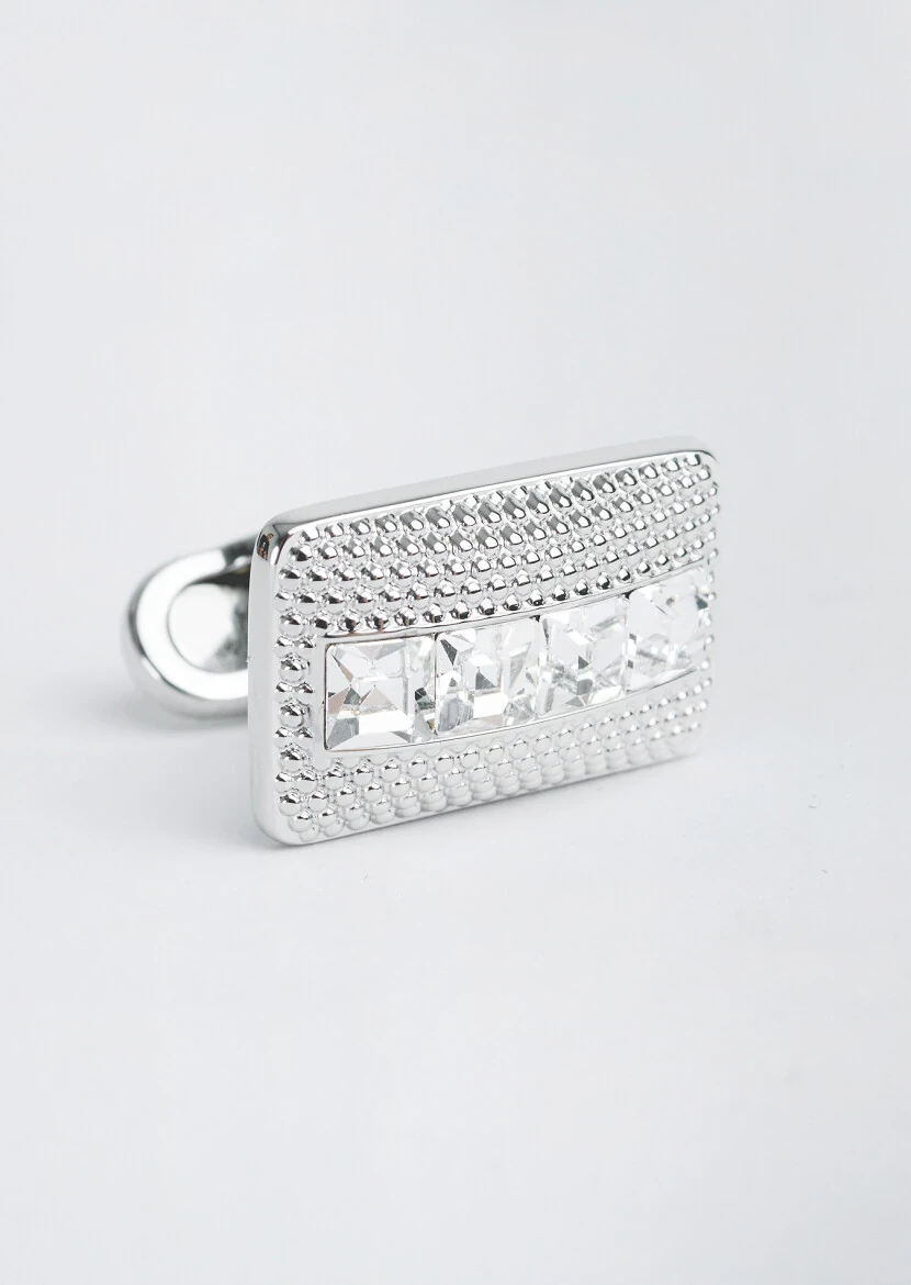 Silver Brass Cuff Link - 3