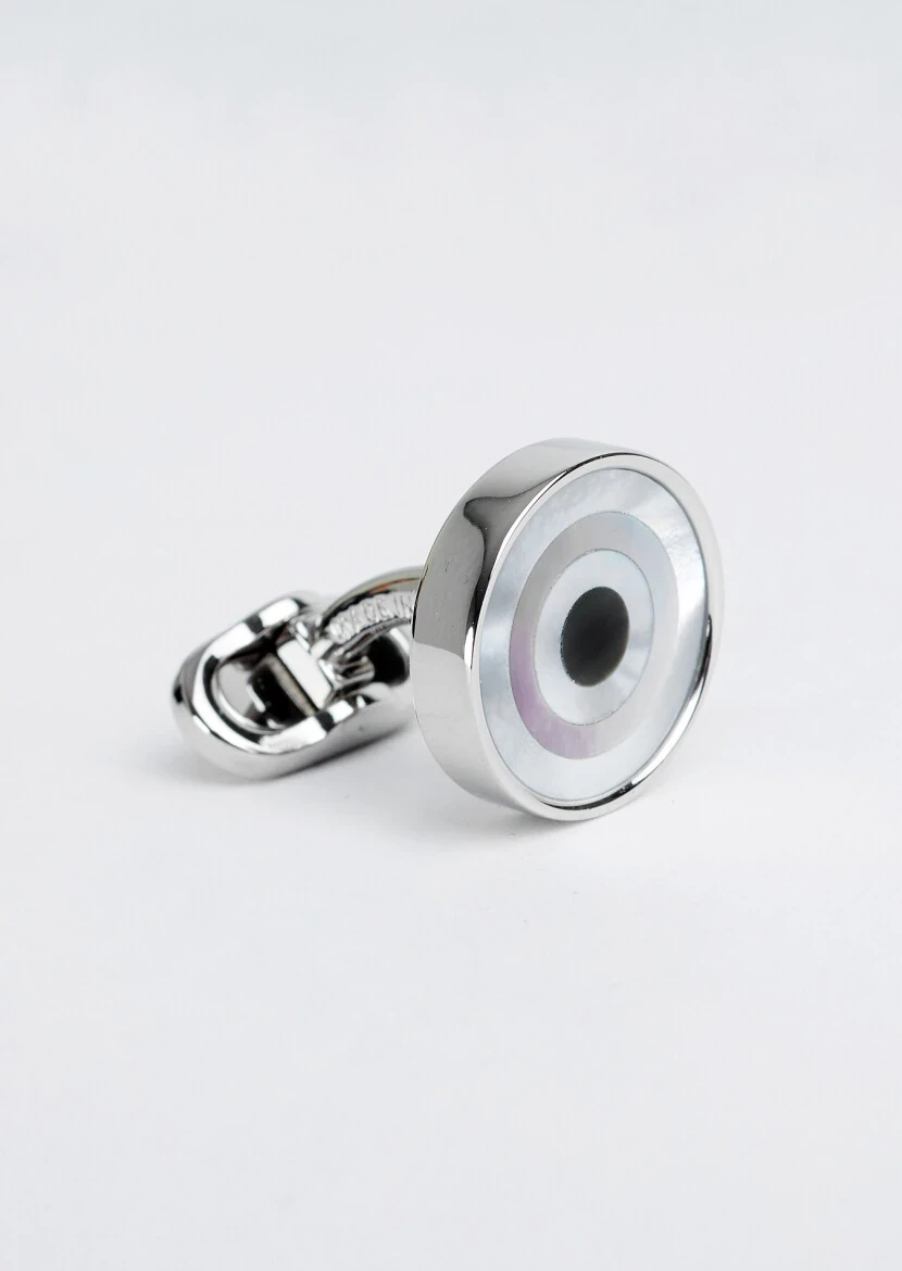 Silver Brass Cuff Link - 3