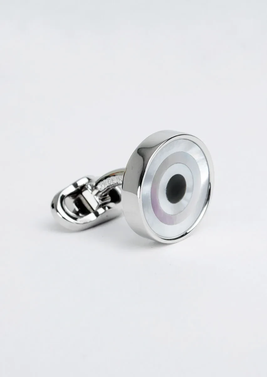 Silver Brass Cuff Link - 3