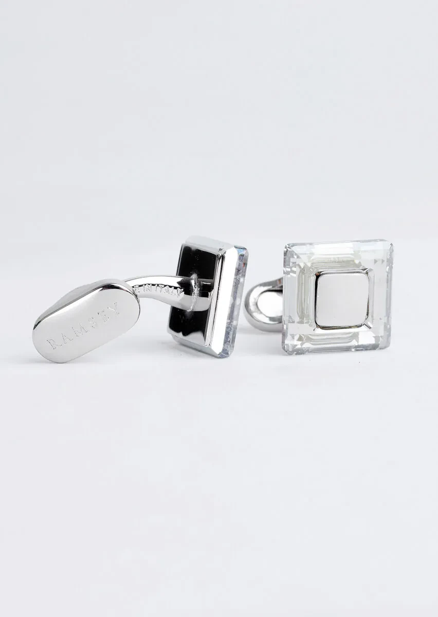 Silver Brass Cuff Link - 3