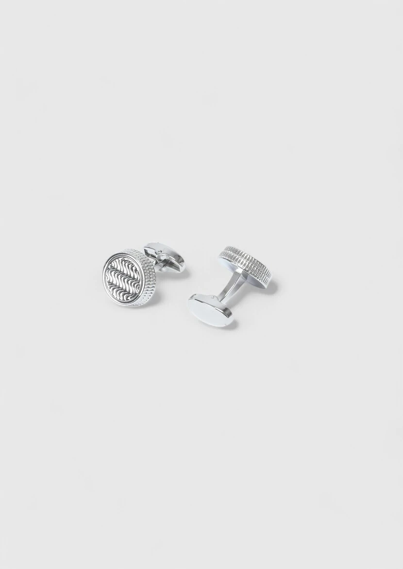 Silver Brass Cuff Link - 2