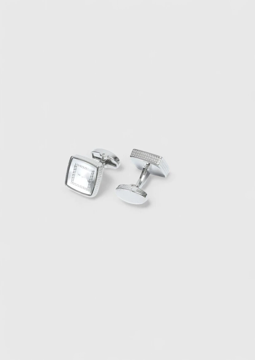 Silver Brass Cuff Link - 2