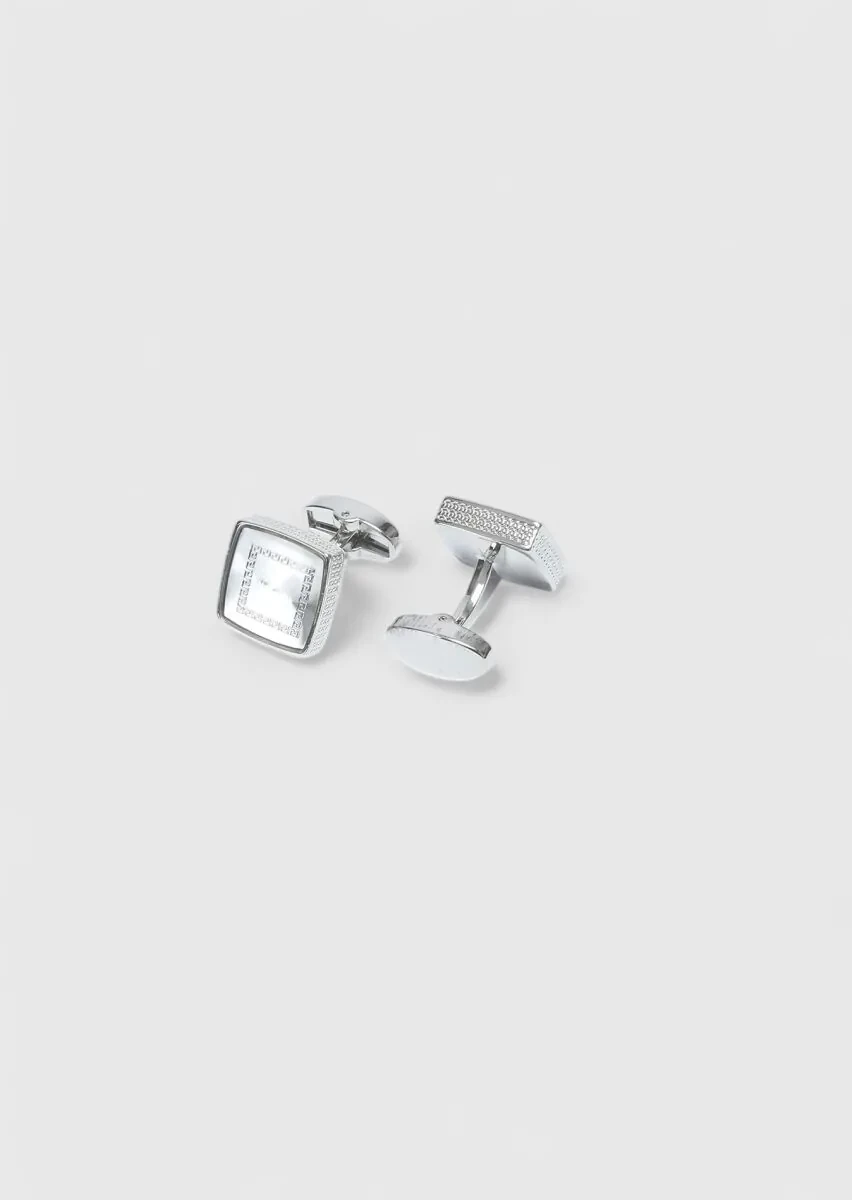 Silver Brass Cuff Link - 2
