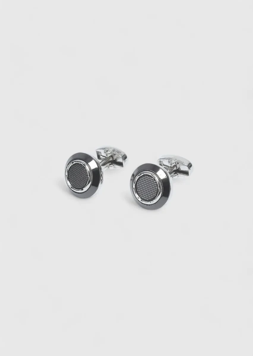 Silver Brass Cuff Link - 1