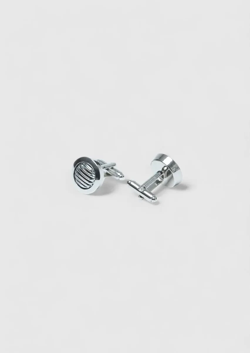 Silver Brass Cuff Link - 2