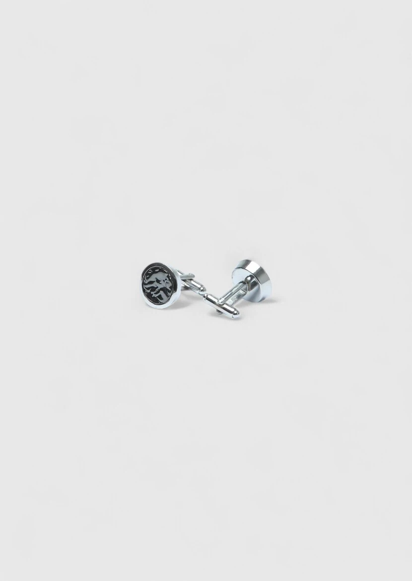 Silver Brass Cuff Link - 1