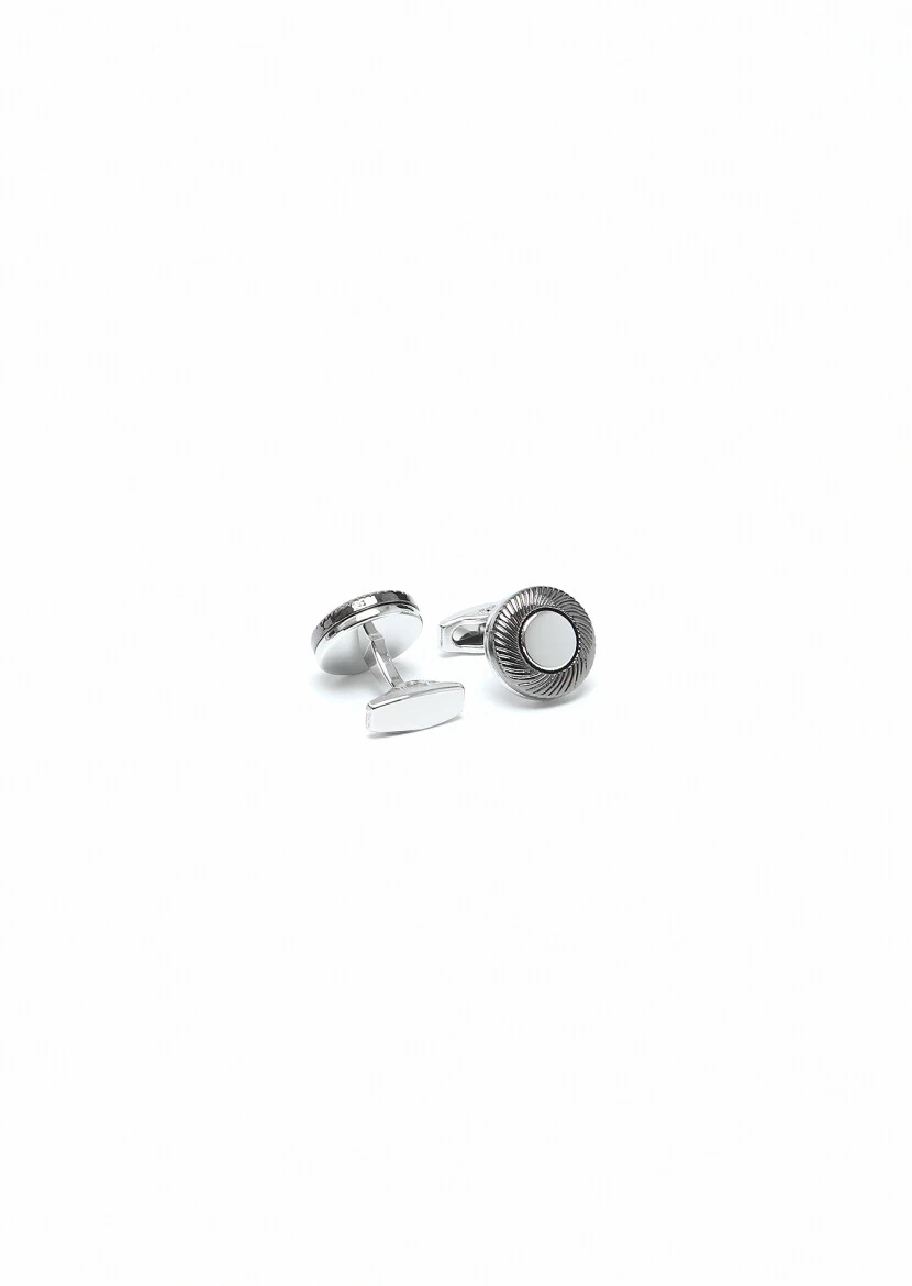 Silver Metal Cuff Link - 2