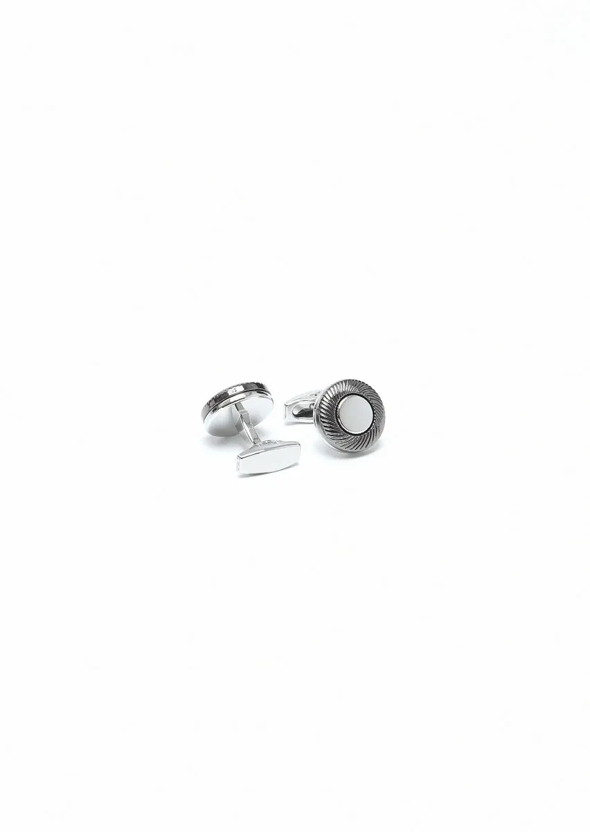 Silver Metal Cuff Link - 2