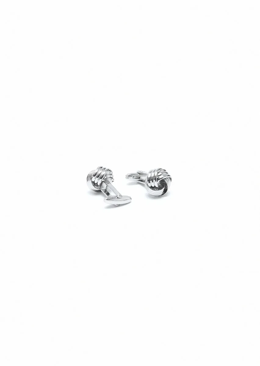 Silver Metal Cuff Link - 2