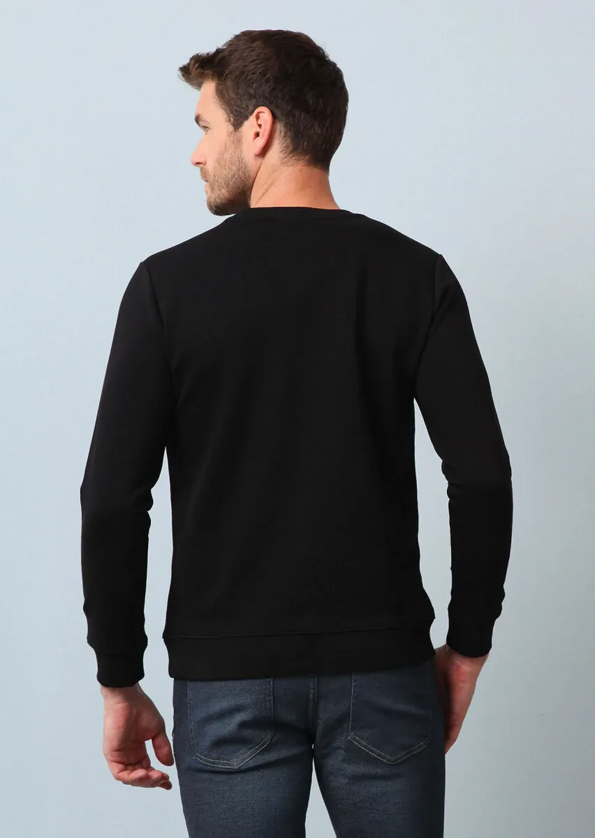 Siyah Baskılı Sweatshırt - 5