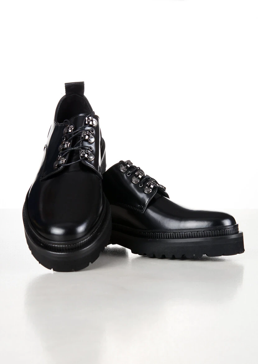 Siyah Deri Casual Ayakkabı - 2