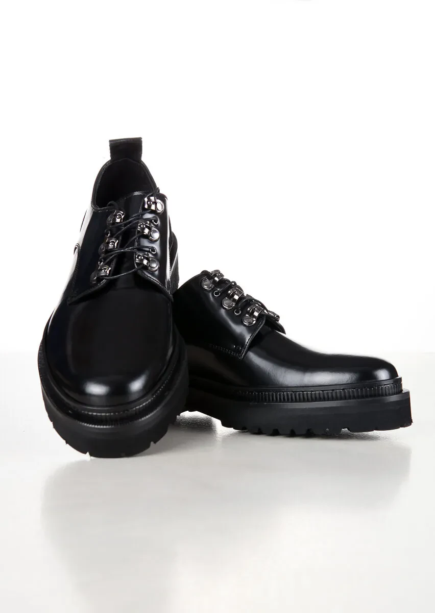 Siyah Deri Casual Ayakkabı - 2