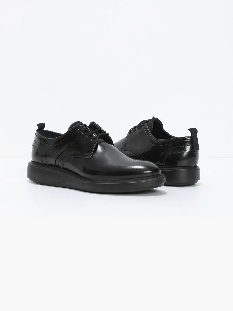 Siyah Deri Casual Ayakkabı - 3