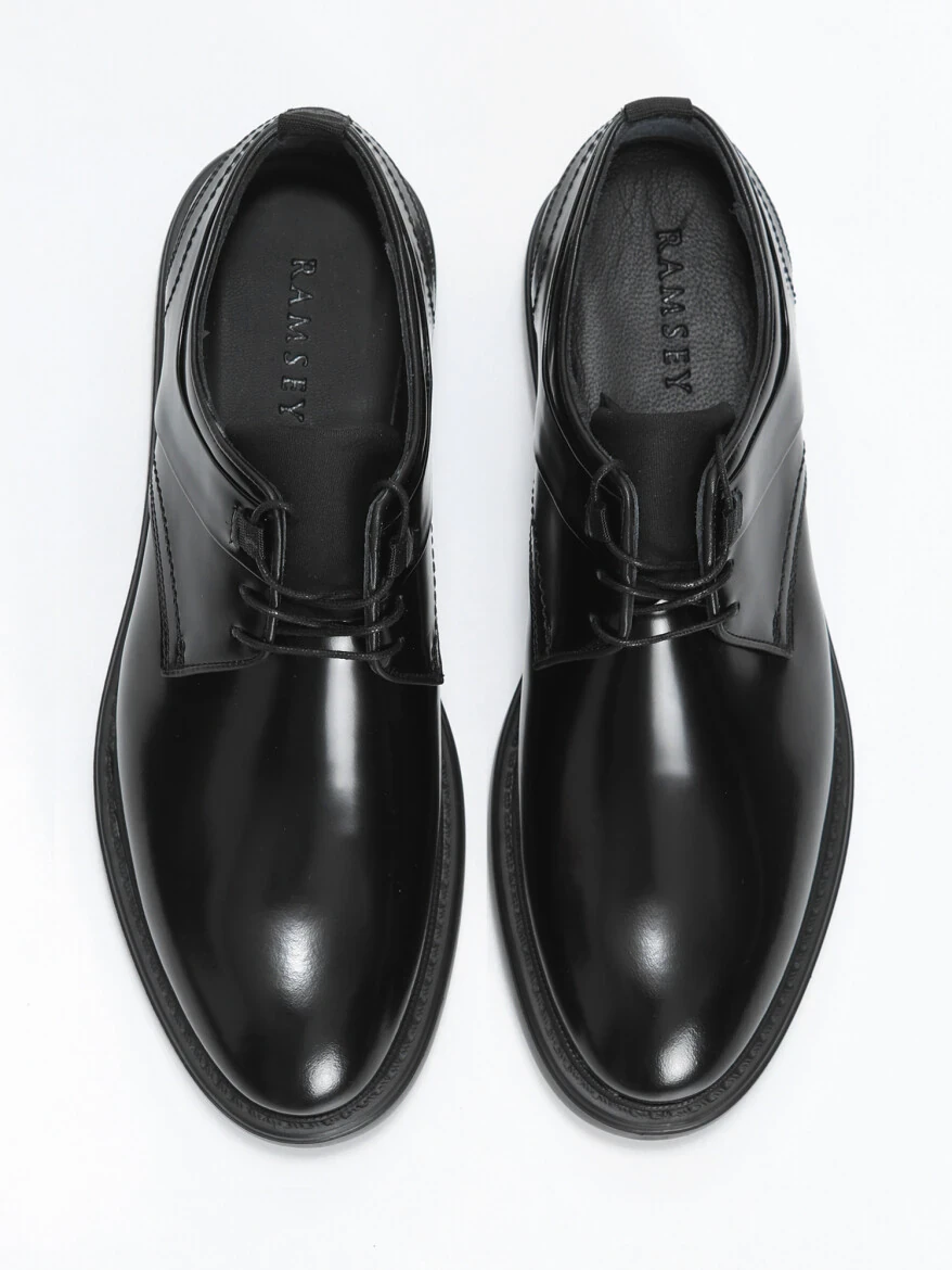 Siyah Deri Casual Ayakkabı - 5