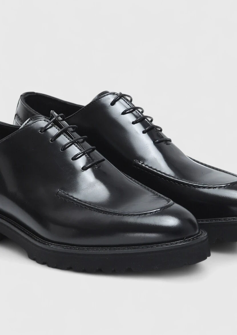 Siyah Deri Casual Ayakkabı - 3