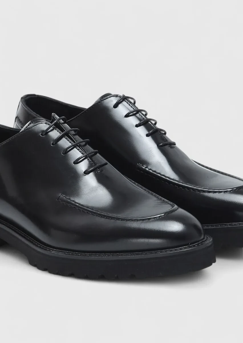 Siyah Deri Casual Ayakkabı - 3