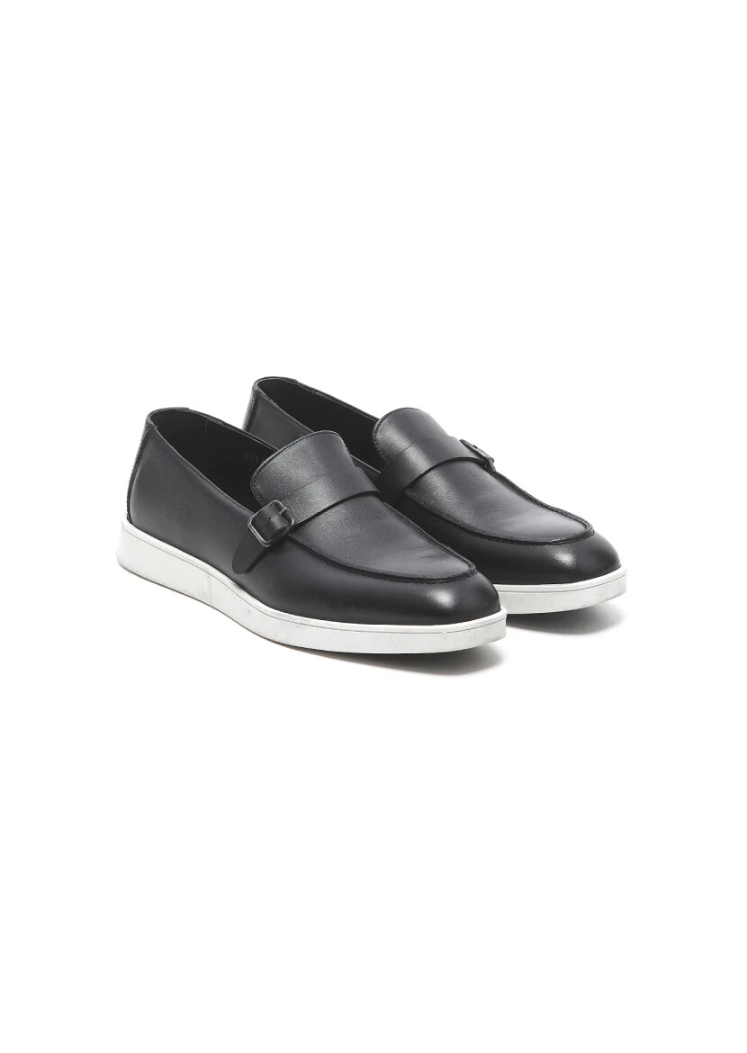 Siyah Deri Casual Loafer - 2