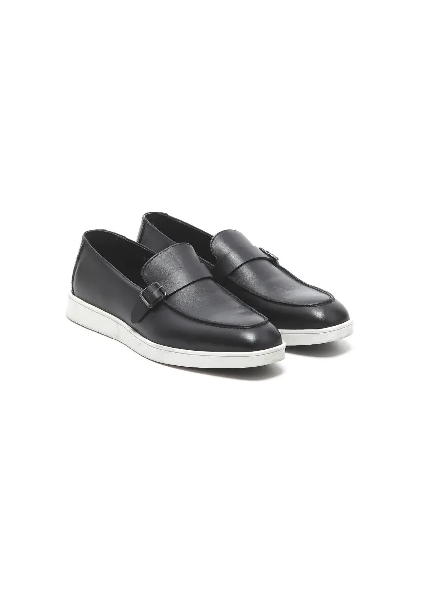 Siyah Deri Casual Loafer - 2