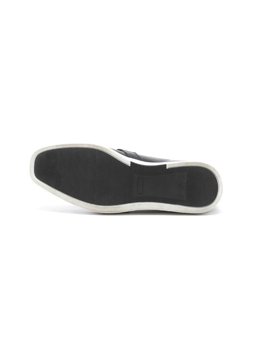 Siyah Deri Casual Loafer - 5