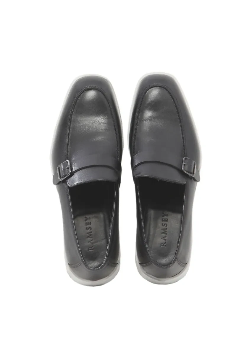 Siyah Deri Casual Loafer - 6
