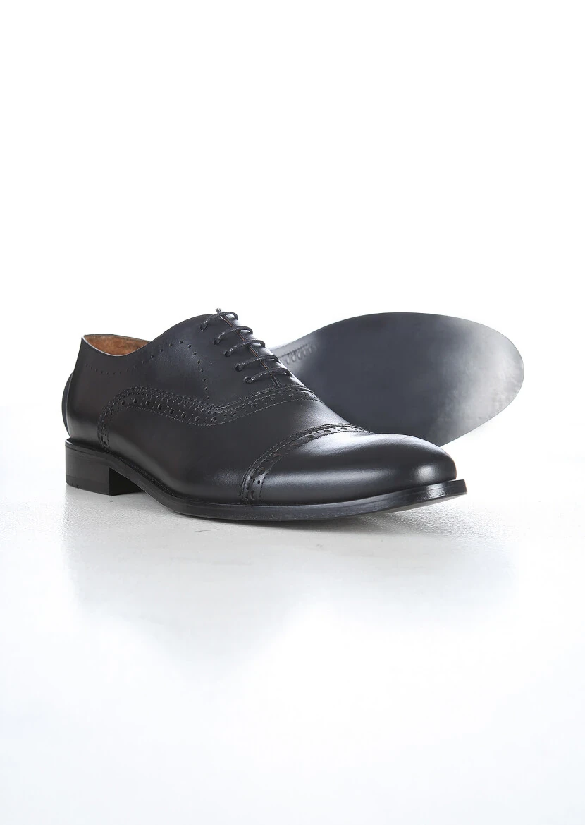 Siyah Deri Klasik Ayakkabı - 3