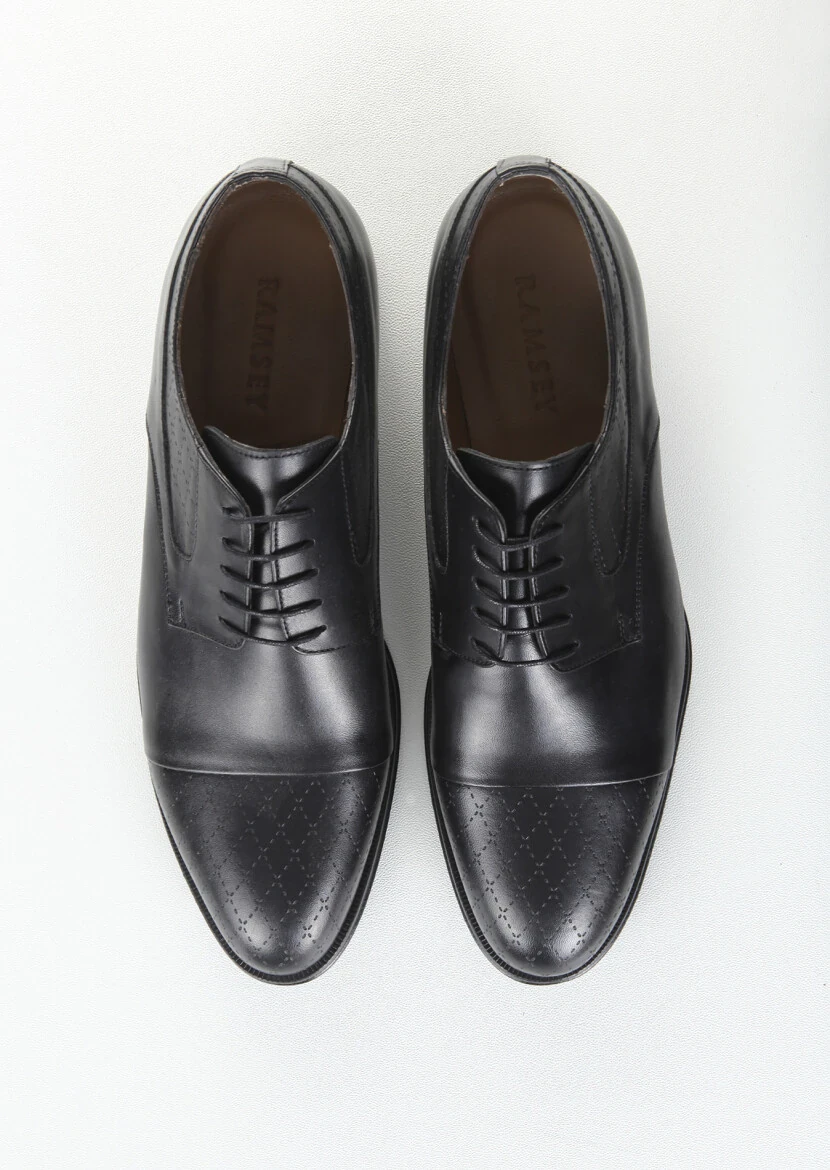Siyah Deri Klasik Ayakkabı - 5