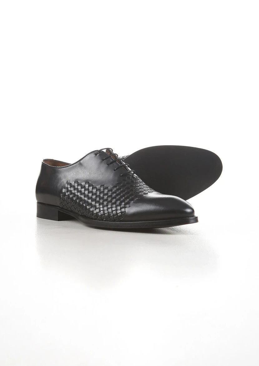 Siyah Deri Klasik Ayakkabı - 4