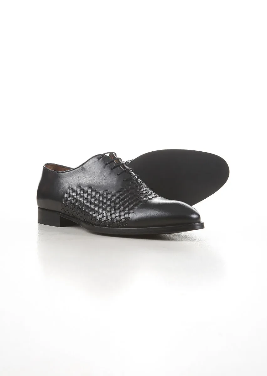 Siyah Deri Klasik Ayakkabı - 4