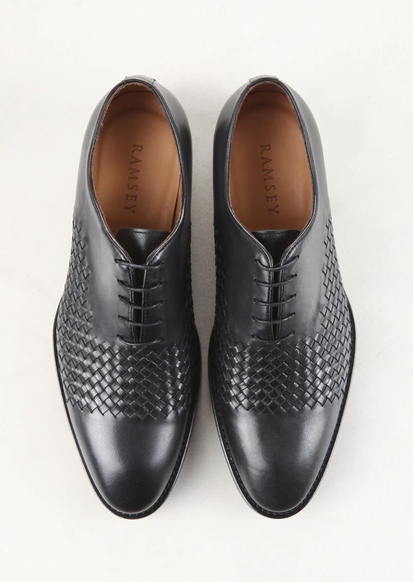 Siyah Deri Klasik Ayakkabı - 5