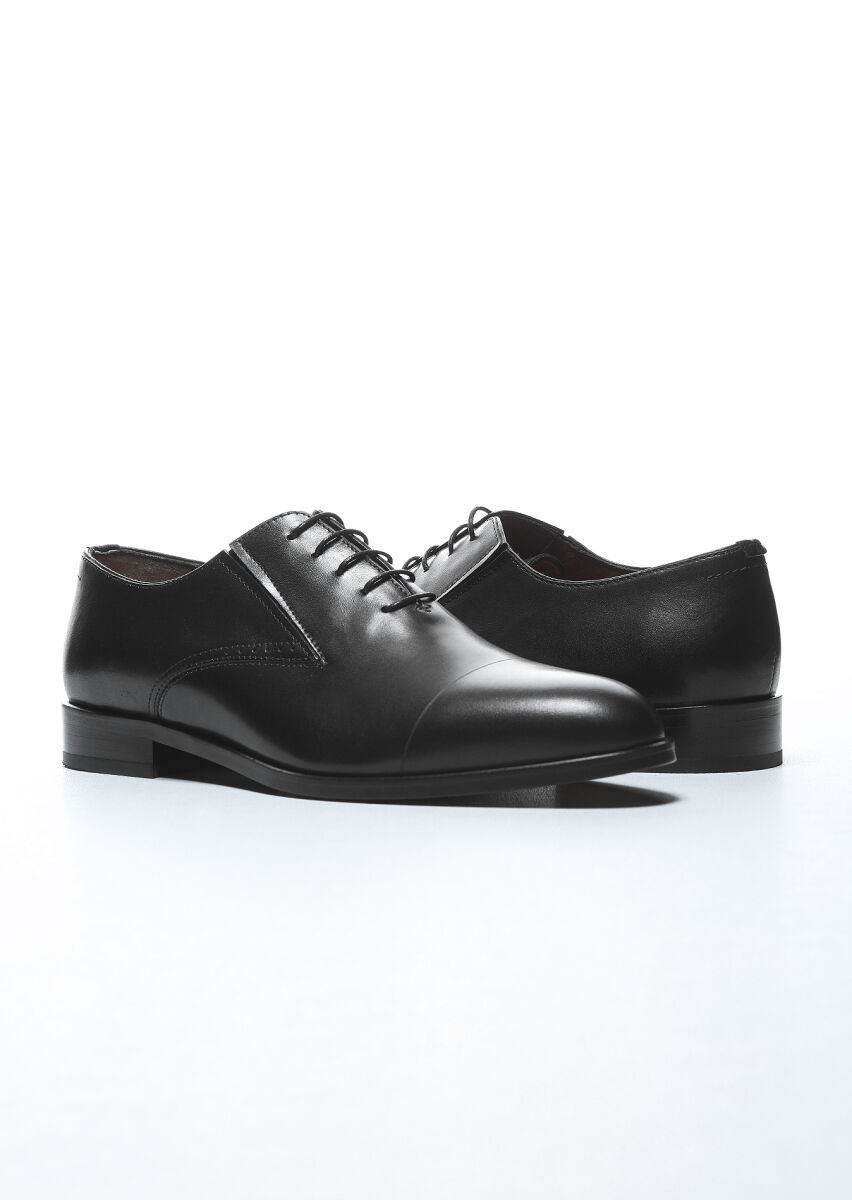 Siyah Deri Klasik Ayakkabı - 3
