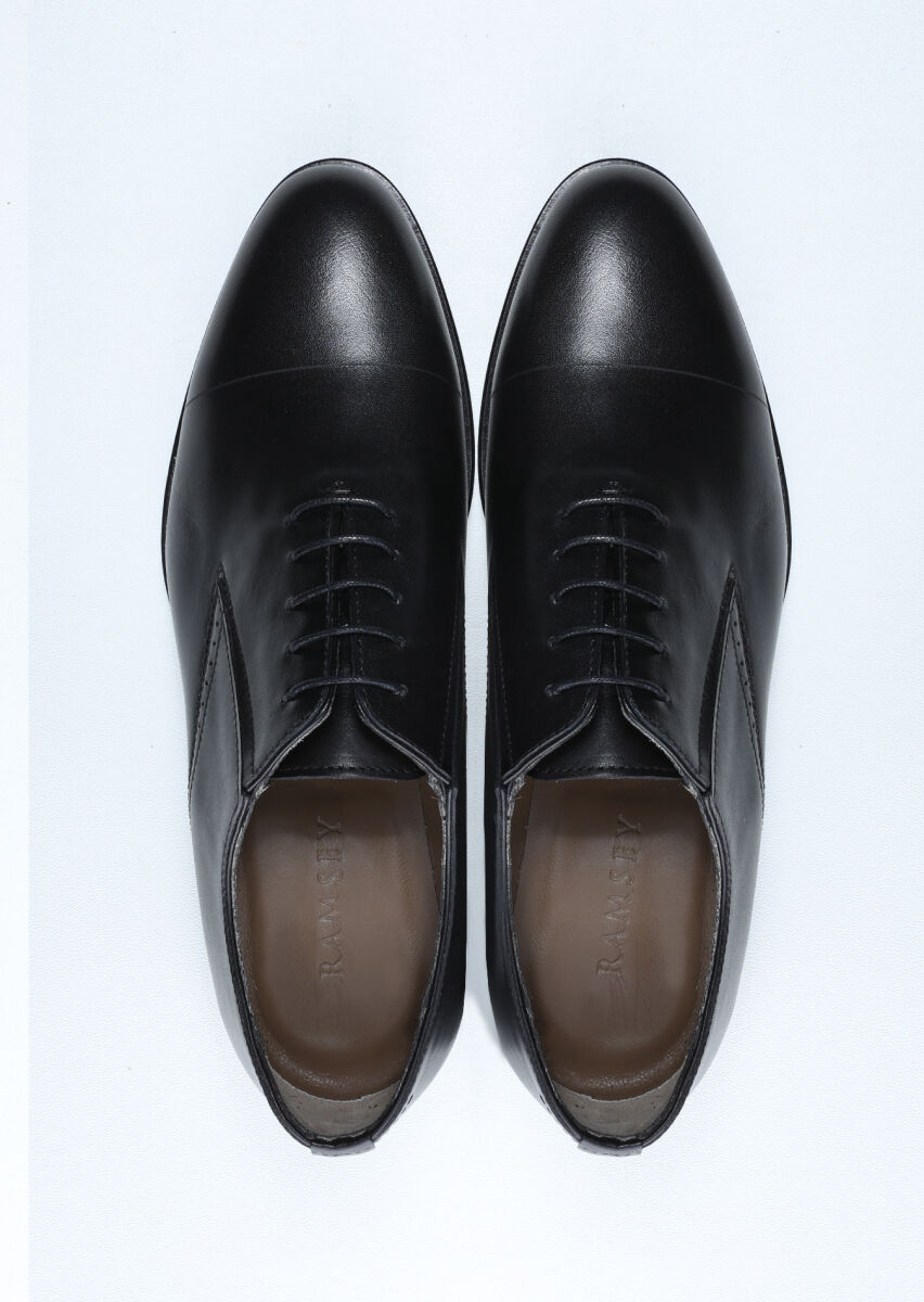 Siyah Deri Klasik Ayakkabı - 5